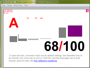 Internet Explorer 9 Beta Acid3-Test