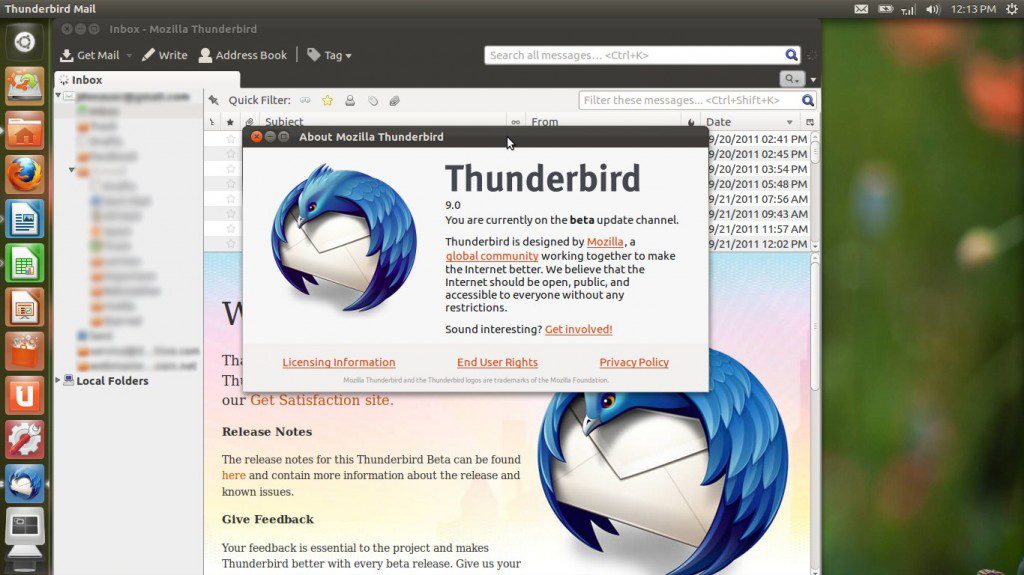 Ubuntu 12.04 LTS Precise Pangolin Thunderbird 9