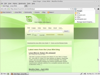 Linux Mint 11 Katya Firefox