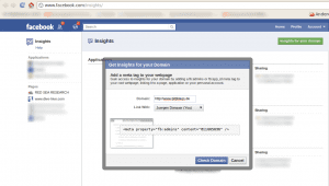 Die eigene Domäne in Facebook Insights aufzunehmen ...