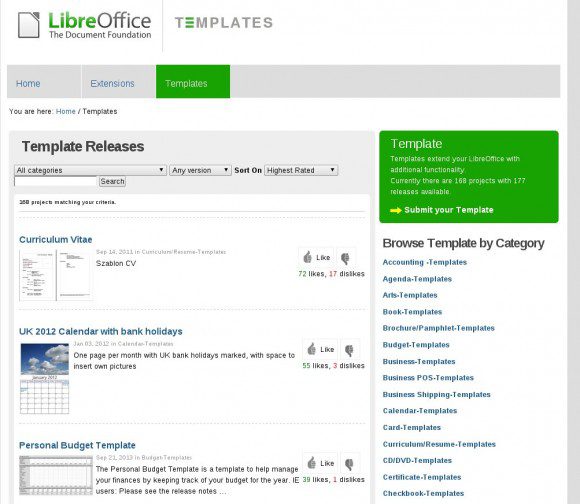 Vorlagen-Repository für LibreOffice