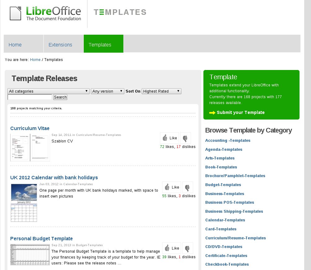 Openoffice Org Kostenlose Vorlagen Templates Fur Libreoffice Eigenes Repository Linux Spiele Open Source Server Desktop Cloud Android