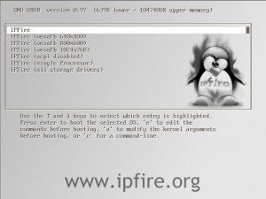 IPFire 2.7 Core 40 Startscreen