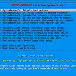 SystemRescueCd 1.6 Bootscreen