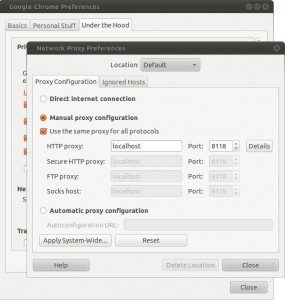 TOR Chrome Proxy-Einstellungen