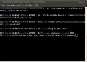 Torrent mit aria2c herunterladen.
