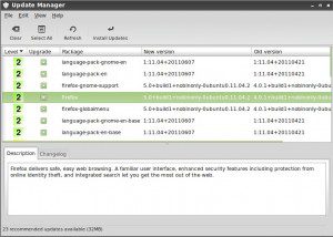 Linux Mint 11 LXDE Update-Manager