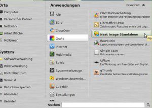 Neat Image Standalone im Menü
