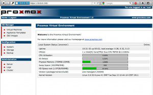 Proxmox 1.9 Webadministration