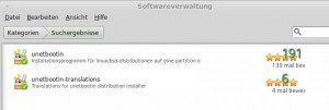 UNetbootin Softwareverwaltung