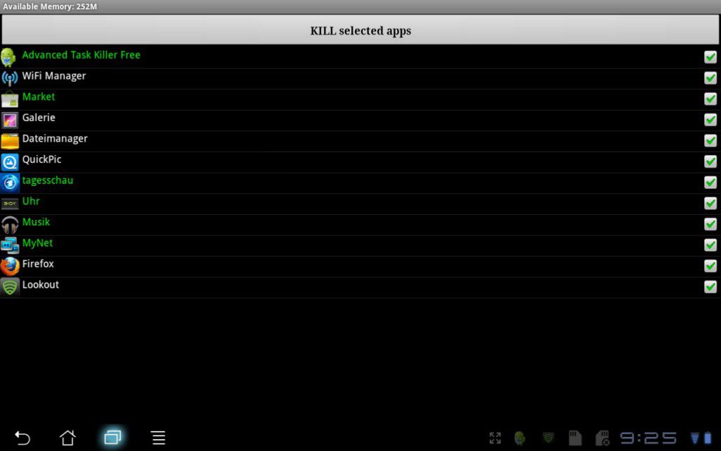 ASUS EeePad Transformer Advanced Task Killer