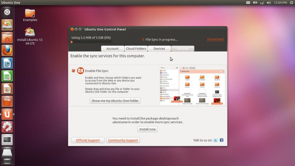 Ubuntu 12.04 LTS Precise Pangolin Ubuntu One