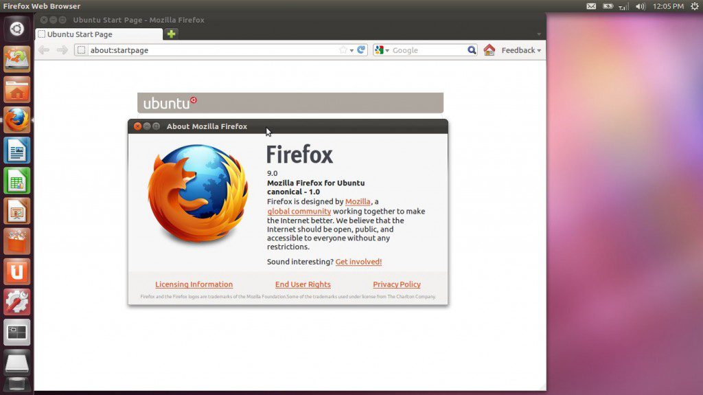 Ubuntu 12.04 LTS Precise Pangolin Firefox 9