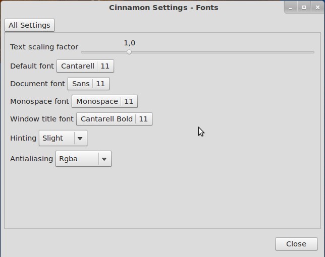 Cinnamon 1.3: Fonts