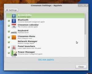 Cinnamon 1.3: Applets