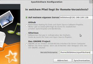 Sparkleshare Remote-Ordner einrichten