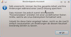 Salix OS 13.37 Live KDE Beständigkeits-Assistent