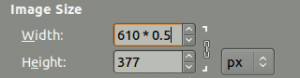 GIMP 2.8: Mathematische Ausdrücke in der Größenangabe