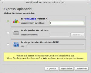 ownCloud Sync-Client weiteres Verzeichnis