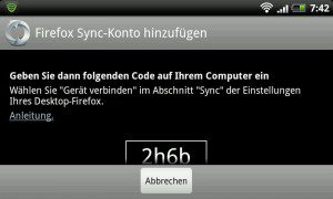 Firefox 14 für Android: Sync