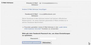 Facebook E-Mail unlöschbar