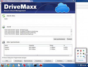 DriveMaxx: Status-Leiste