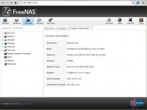 FreeNAS 8.2.0: Webclient