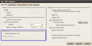 LibreOffice 3.6.1: PDF-Export mit Wasserzeichen