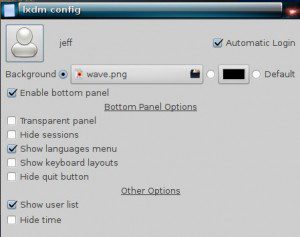 Bodhi Linux 2.1.0 LXDM-Konfiguration (Quelle: jeffhoogland.blogspot.com)