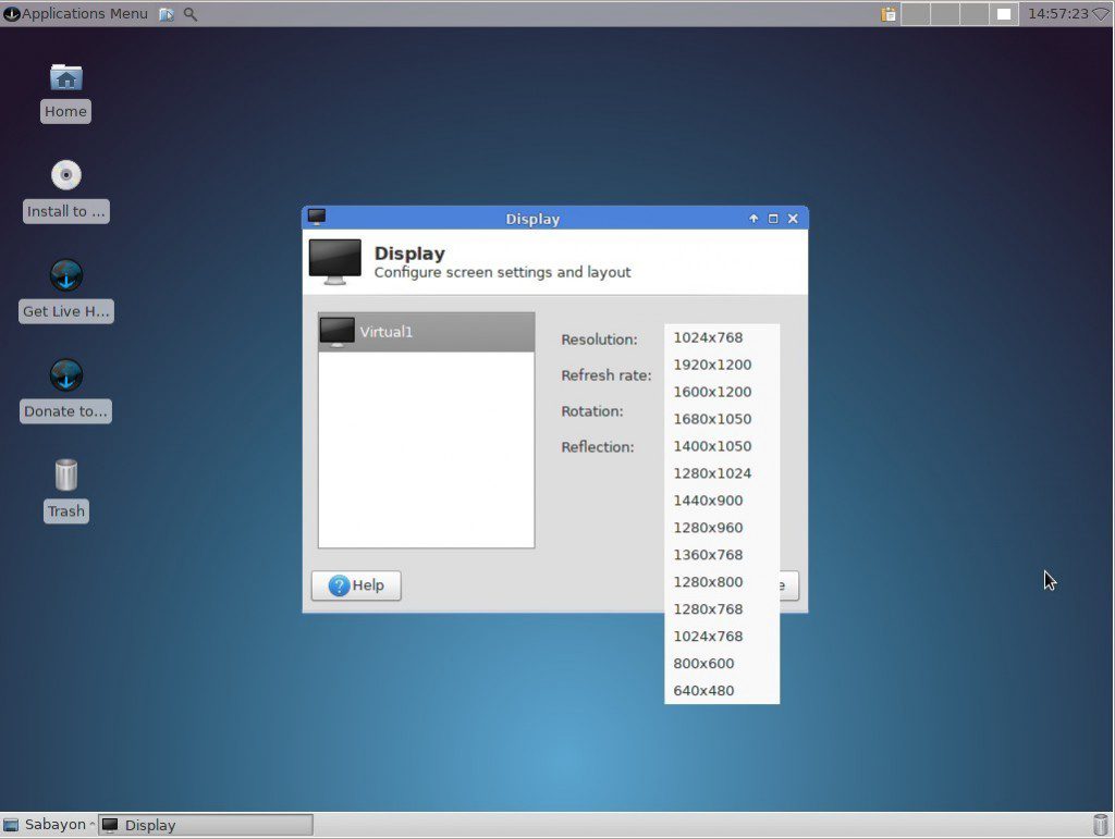 VMware Player: Sabayon Linux 10 - Bildschirmauflösungen