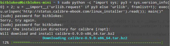 Calibre via Terminal installieren