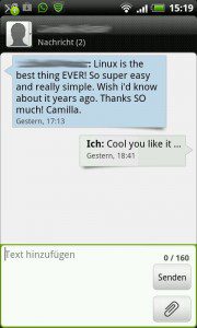 SMS: Ich mag Linux!