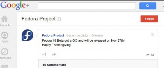 Fedora 18 Beta kommt am 27. November 2012