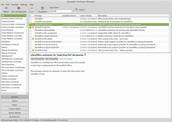 Synaptic mit GTK3 unter Linux Mint 14