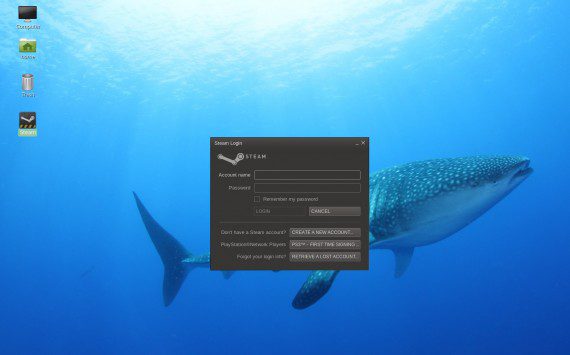 Steam für Linux: Anmelden