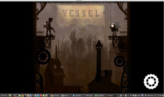 Vessel für Linux: Startbildschirm