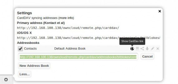 CardDAV-Link ist gut versteckt!