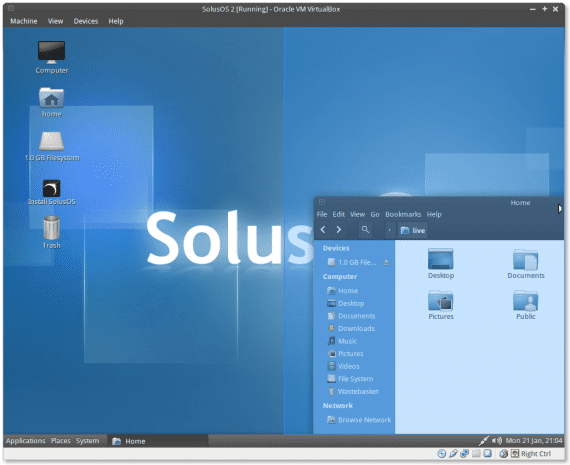 SolusOS 2 mit Consort Desktop (Quelle: solusos.com)