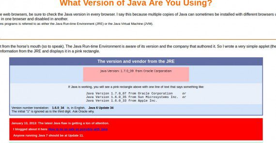 Java 1.7.0_09 von Oracle