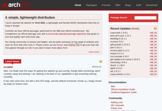 Arch BSD: Webseite online