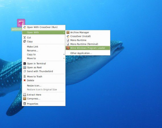 Antimidges: öffnen mit Wine