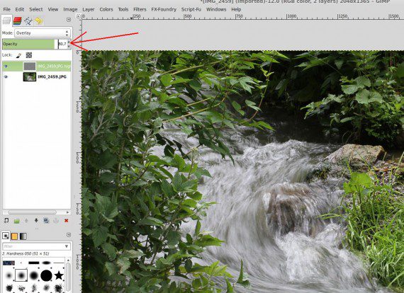 GIMP: Hochpass-Filter - eventuell etwas mit der Deckkraft spielen