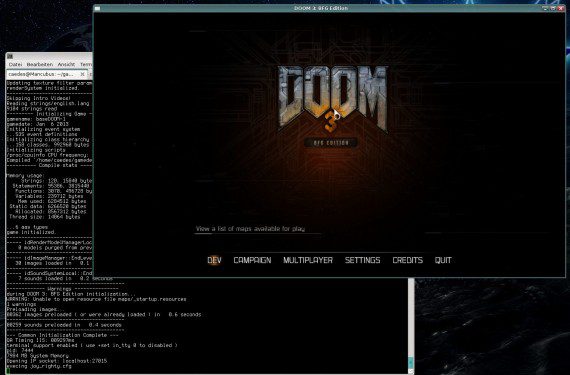 Doom 3 BFG Edition unter Linux (Quelle: holarse-linuxgaming.de)