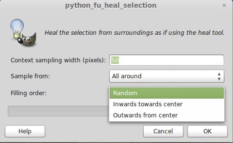 GIMP Heal Selection: Filling order