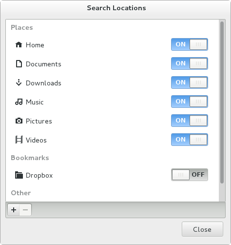 GNOME 3.8: Konfiguration der Suche