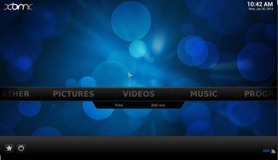 XBMC 12.0 "Frodo": Startbildschirm