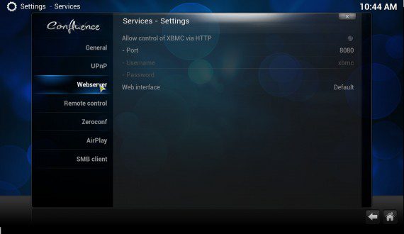 XBMC 12.0 "Frodo": Webserver