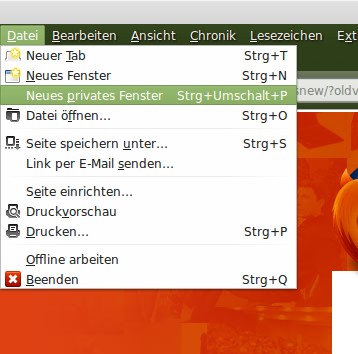 Firefox 20: Neues privates Fenster öffnen