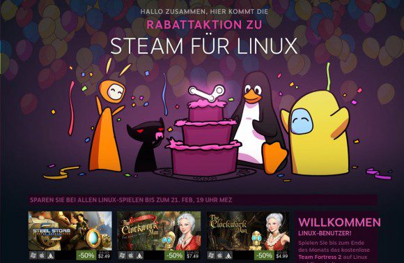 Sonderverkauf: Steam für Linux