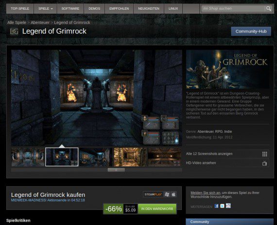 Legend of Grimrock für 5,09 US-Dollar